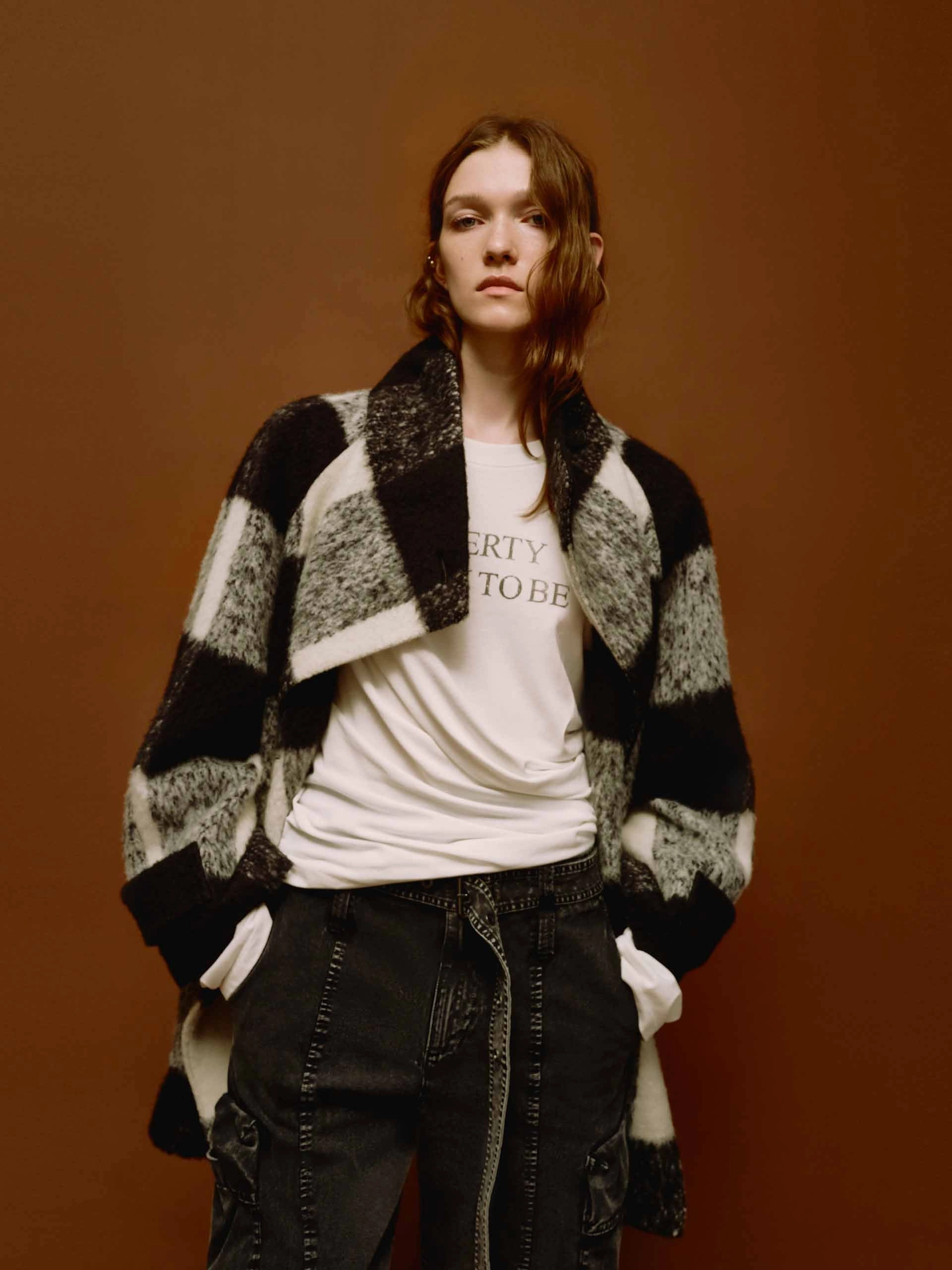 Classic Cut Quick Drying Wool Blend Plaid Coat