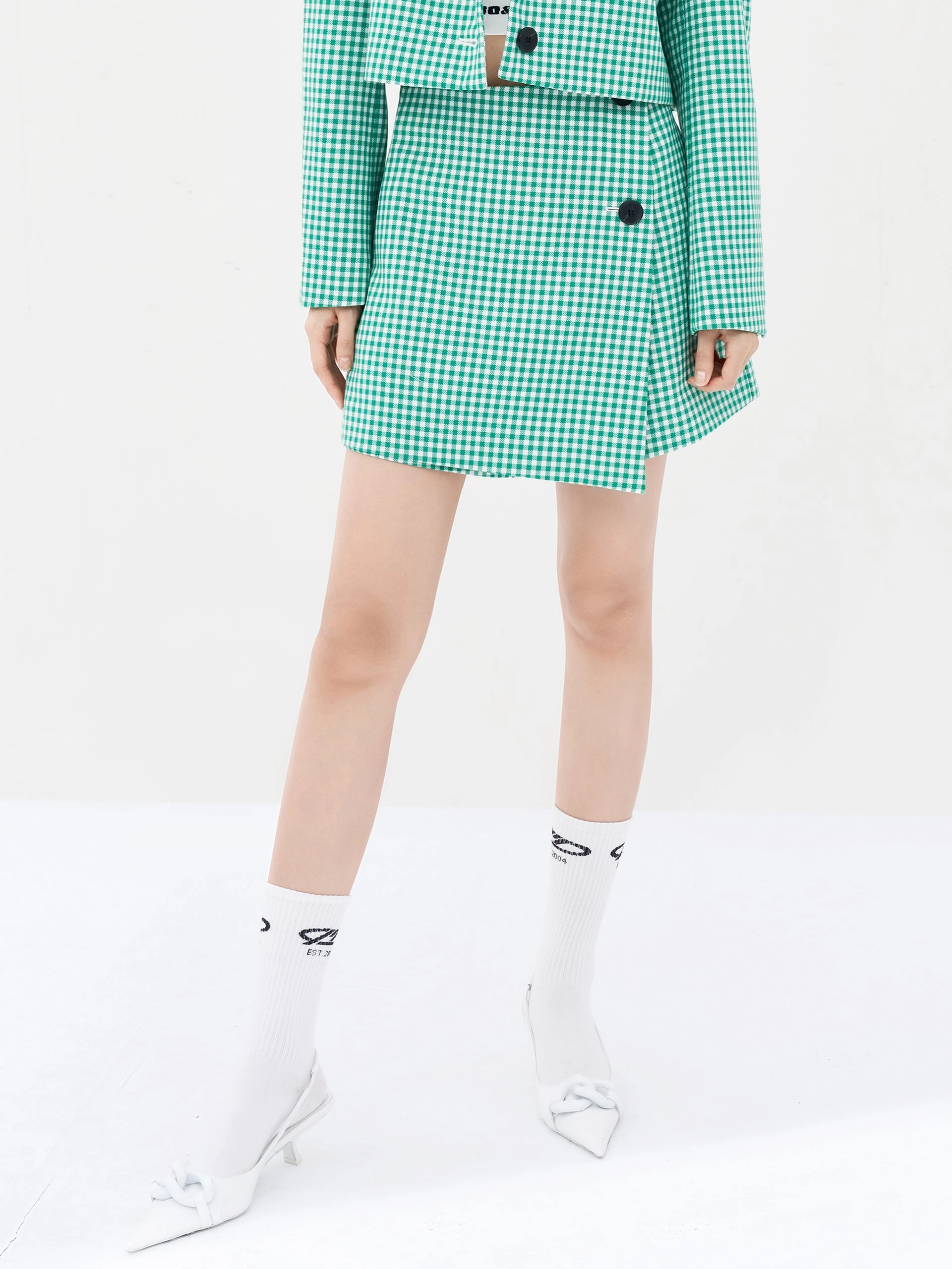 Urban Style Wool Blend Plaid Shorts