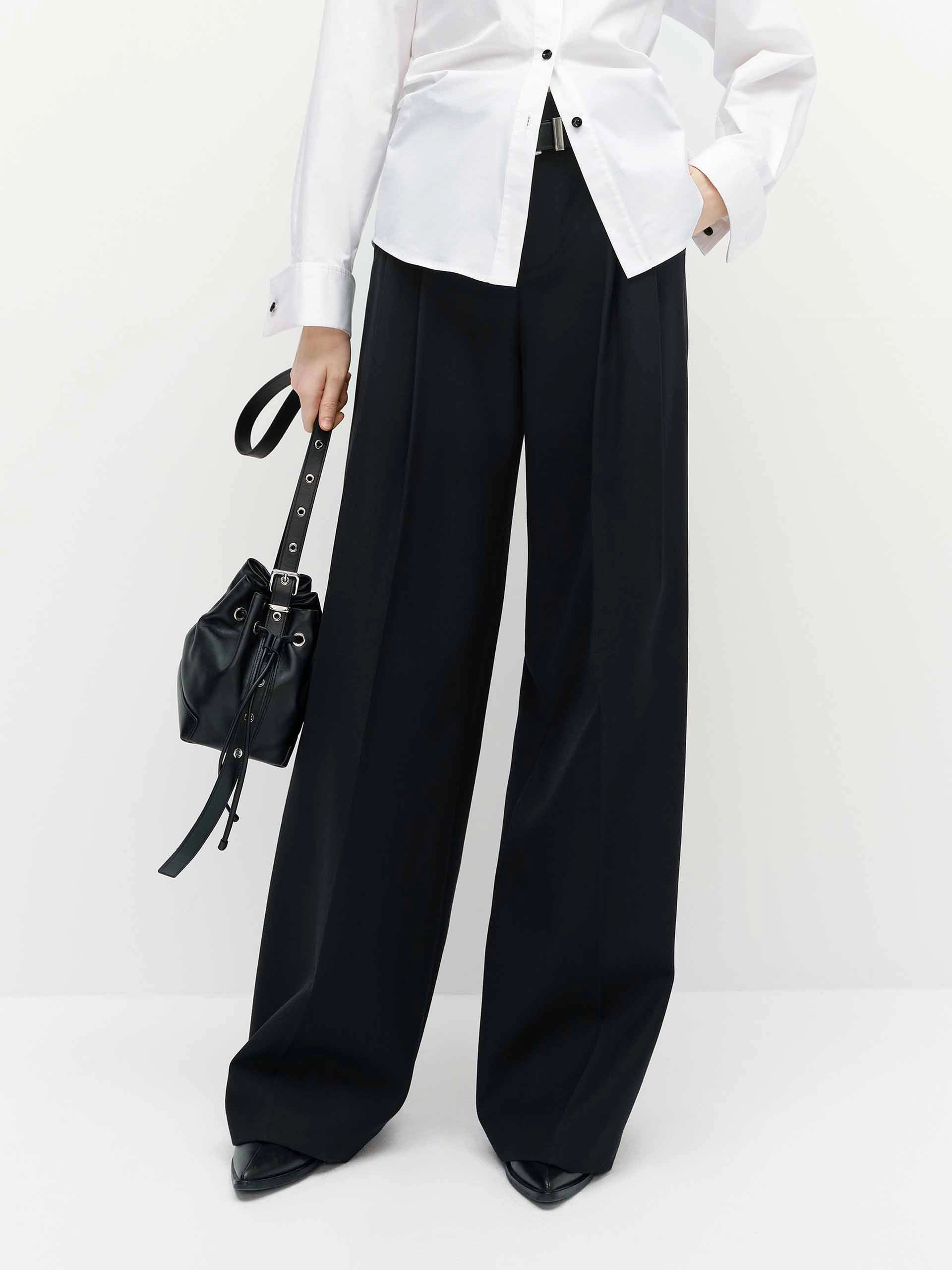 luxe feel Wool Blend Relaxed Pants