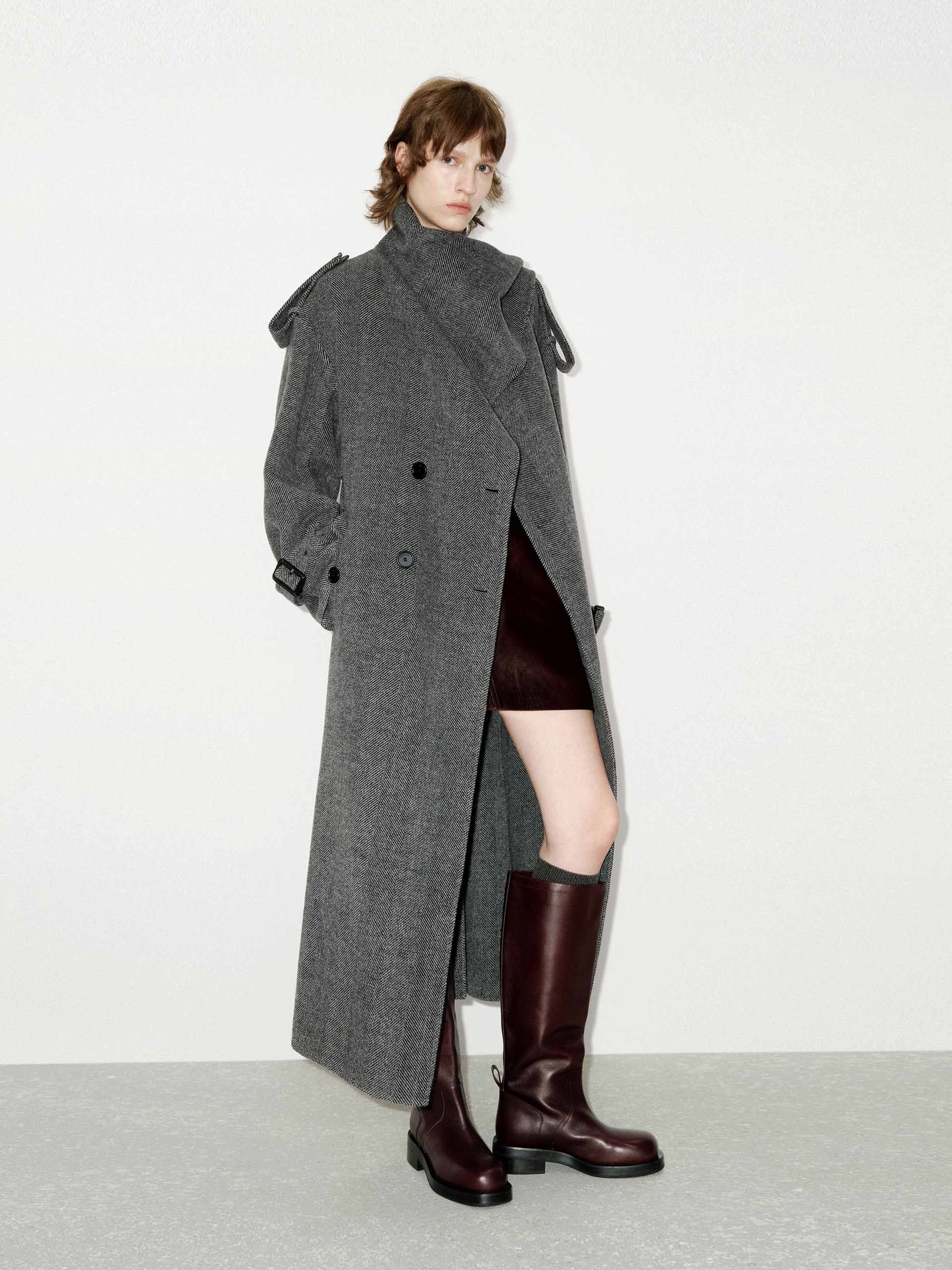 Wool Blend Scarf Coat AthleticInspired