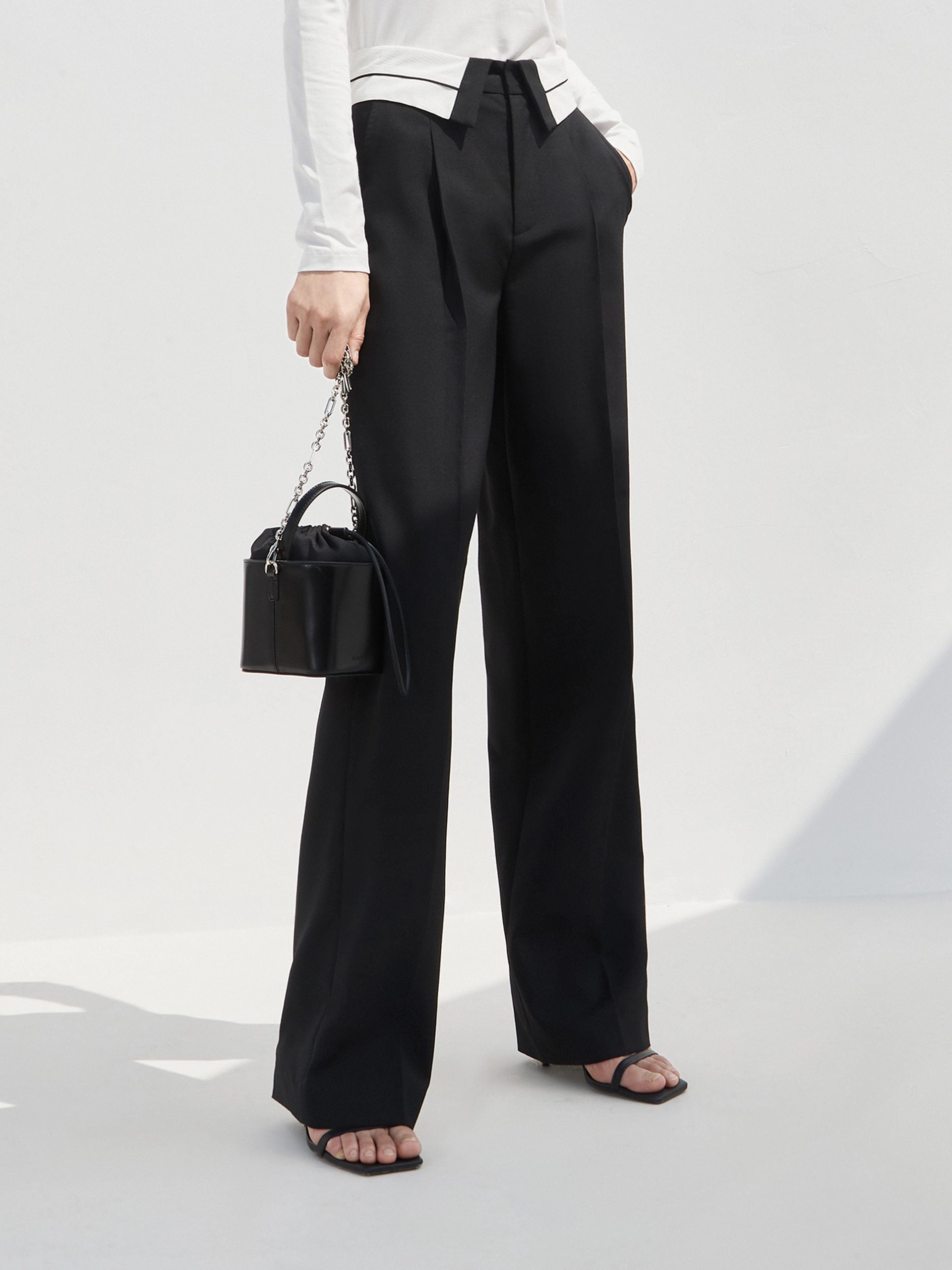 Stylish Look Outdoor Lifestyle Wool blend Straight Suit Pants