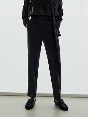 Wool Blend Straight Trousers Sleek Style