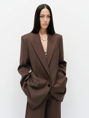 Temperature Regulating Insulated Warmth Wool Blend Structured Blazer
