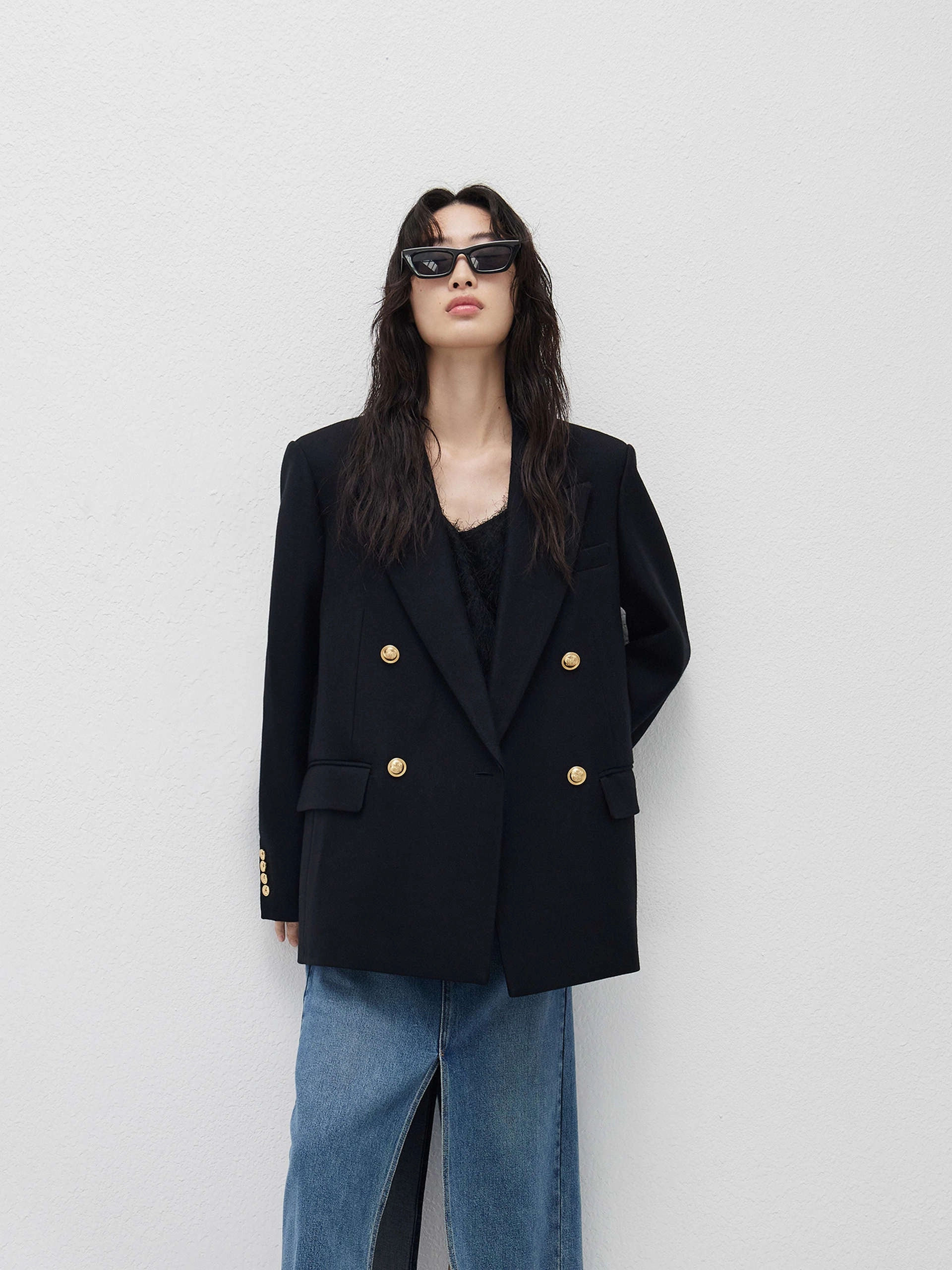 Wool blend Structured Blazer All Purpose Outerwear