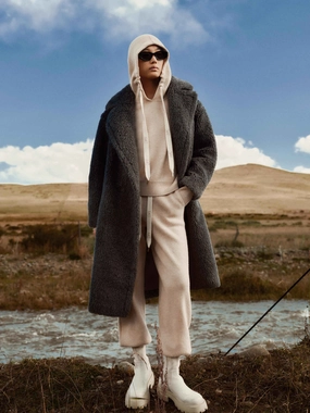 Wool Blend Teddy Coat Refined Style Thermal Insulated Jacket