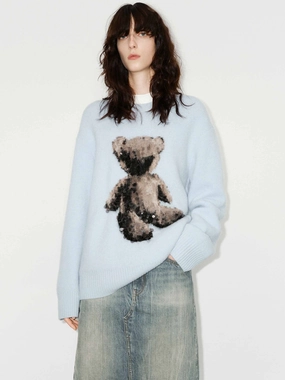FasteningHood hypoallergenic material Wool Blend Teddy Sweater