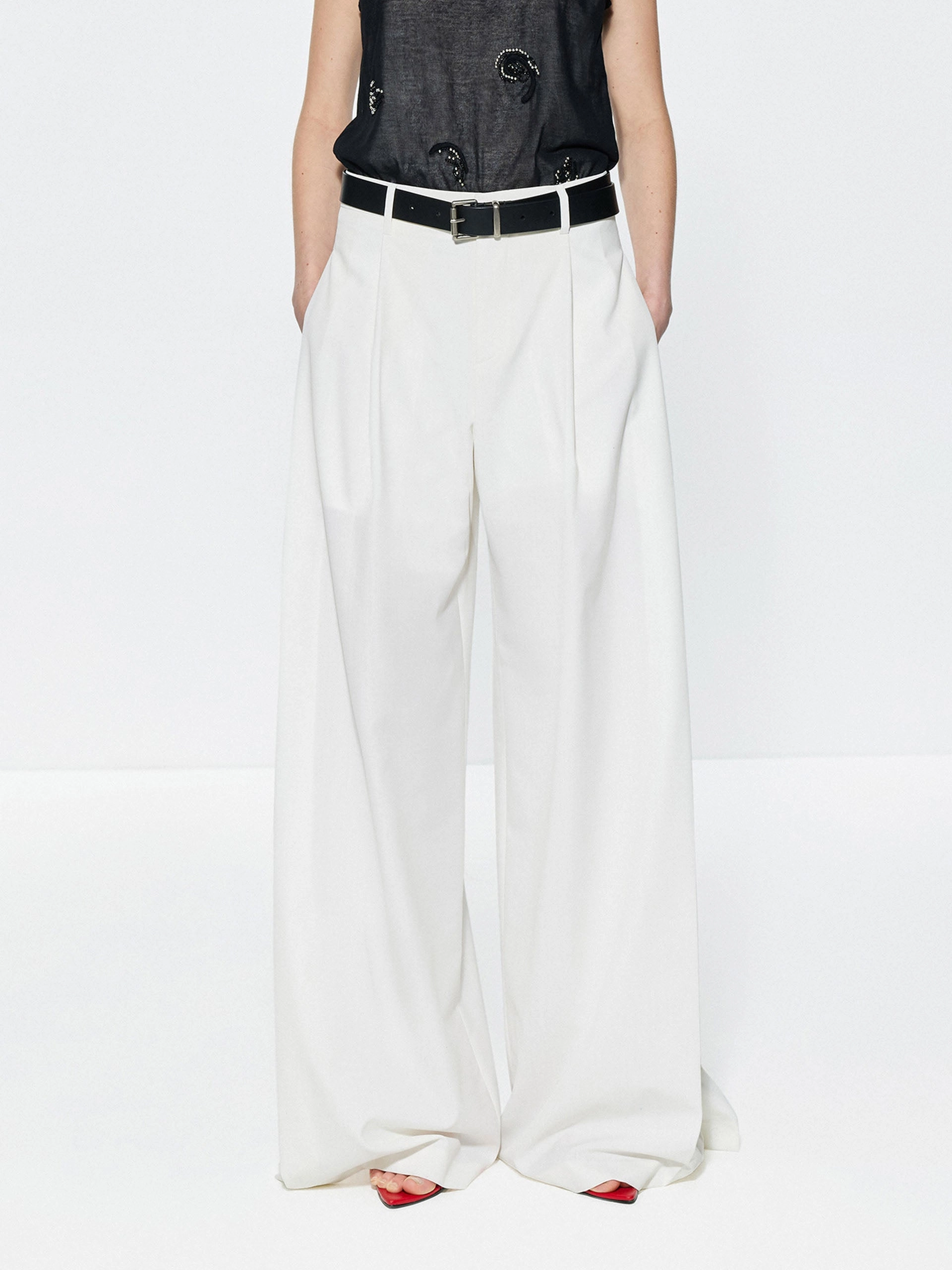 Chic Appeal Wool Blend Wide Leg Pants