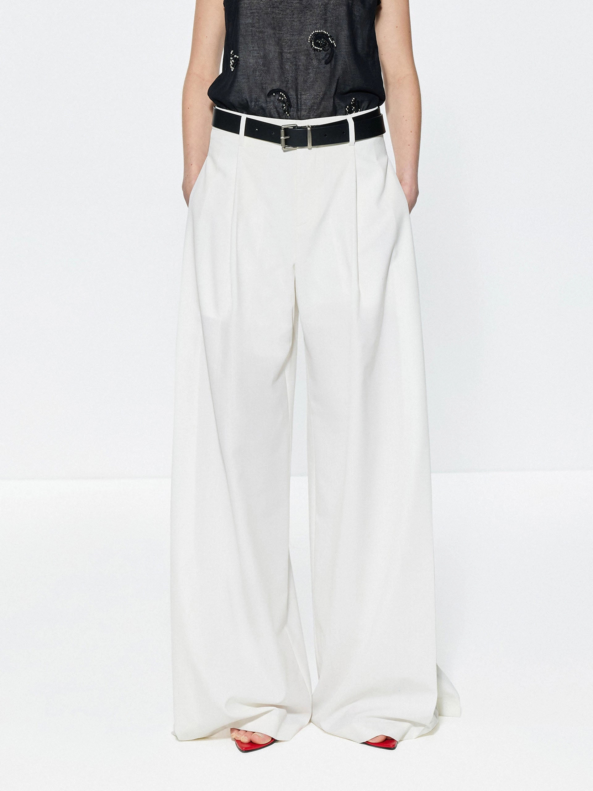 Wool Blend Wide Leg Pants Practical Comfort