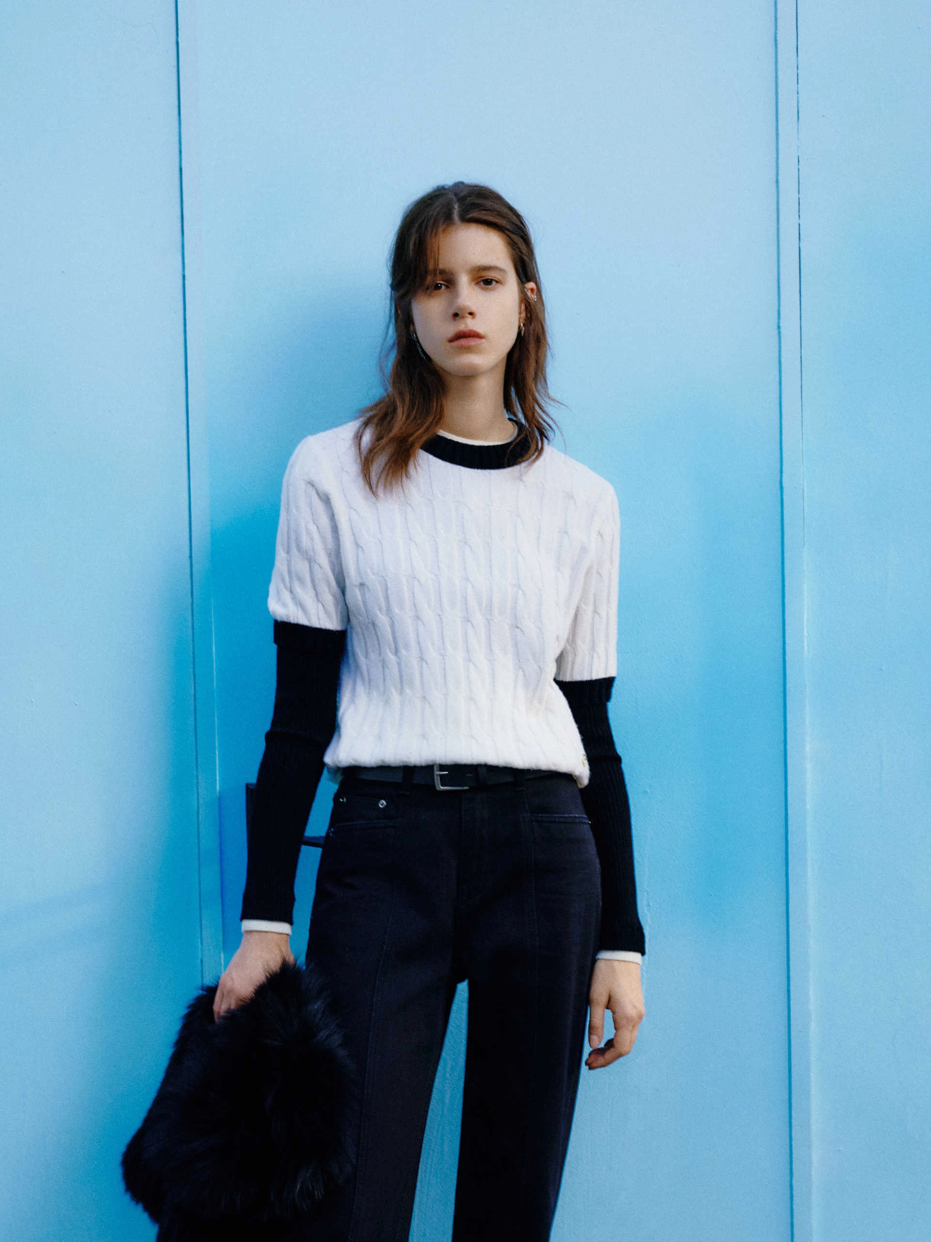 Non Chafing Edges Wool Cashmere Knit Top