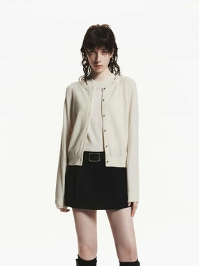 OdorControl ReinforcedShoulderConstruction Wool Fitted Knit Cardigan
