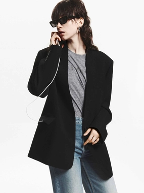 Wool Raw Trim Blazer Functional Layer Piece Mesh Venting