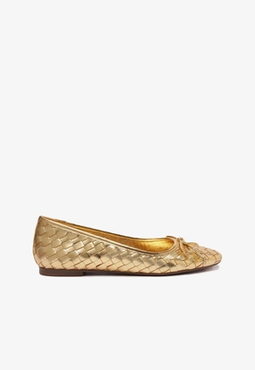 fire night Sun View Arissa Woven Leather Flat