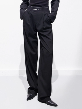 Bi Stretch Fabric AbrasionResistant Elasticated Waist Straight Trousers