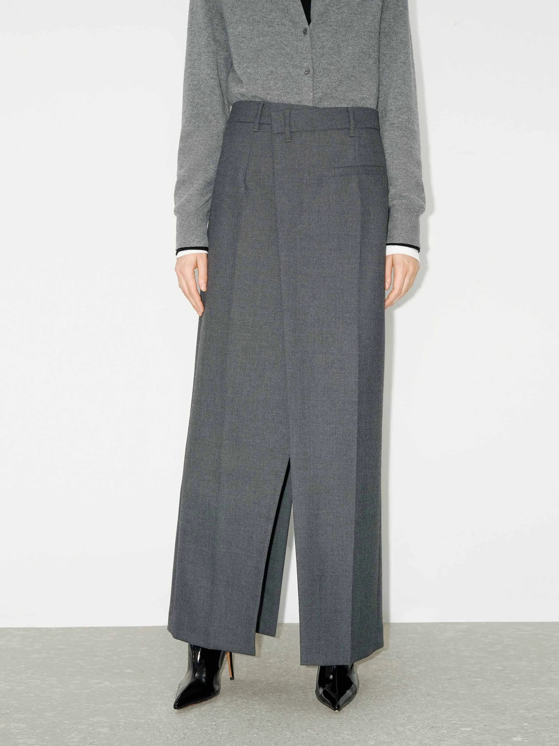 Wrap Detail Slit Maxi Skirt Moisture Wicking Technology