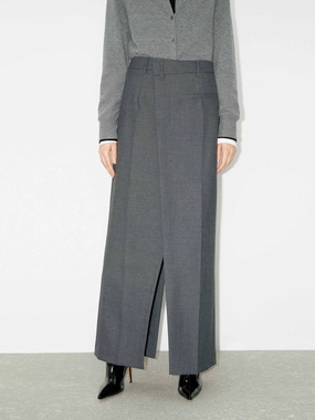 Quick Comfort Fit Wrap Detail Slit Maxi Skirt