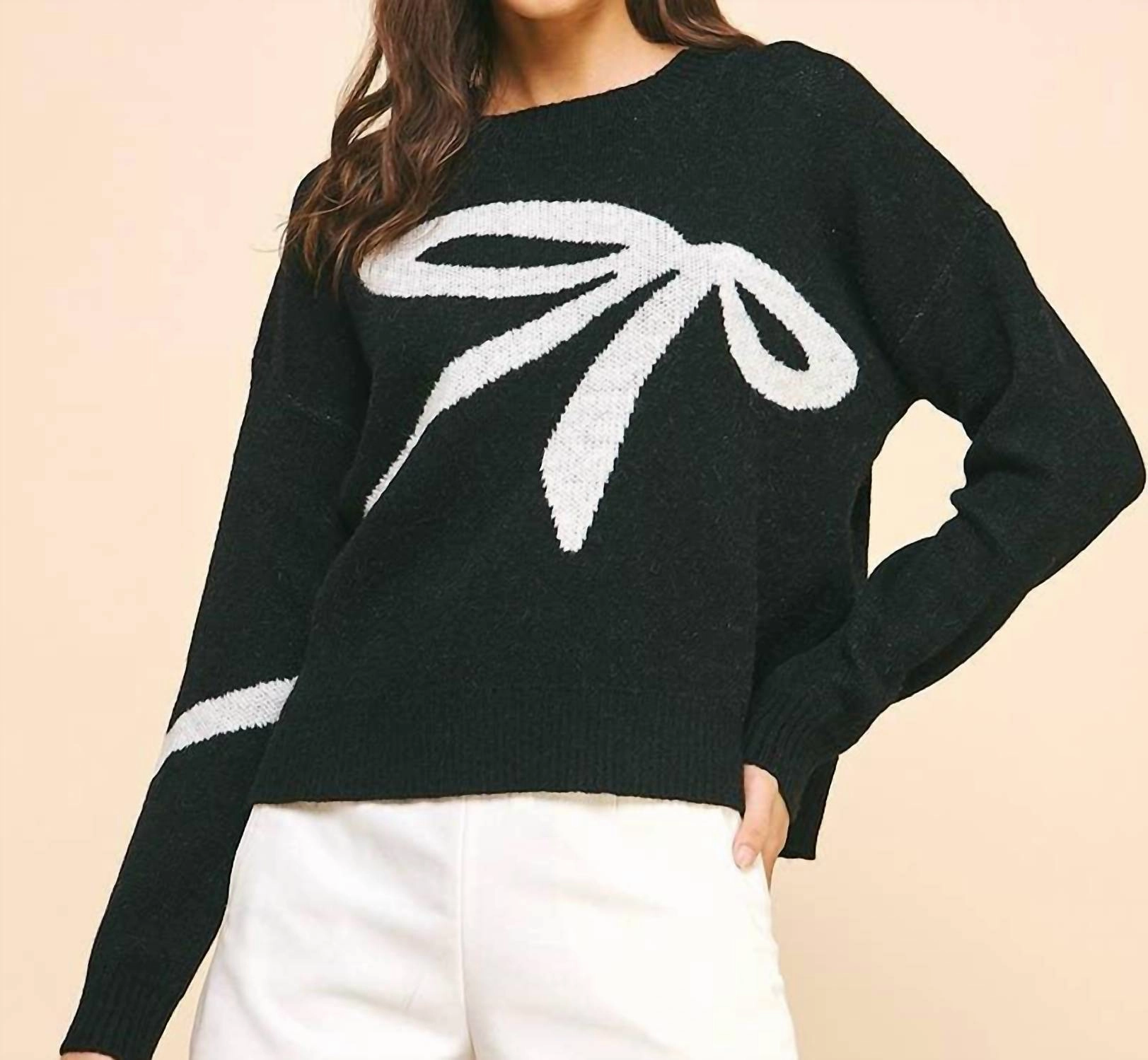 Winter Essentials Knitted Warmth Wrap Me Up Sweater In Black