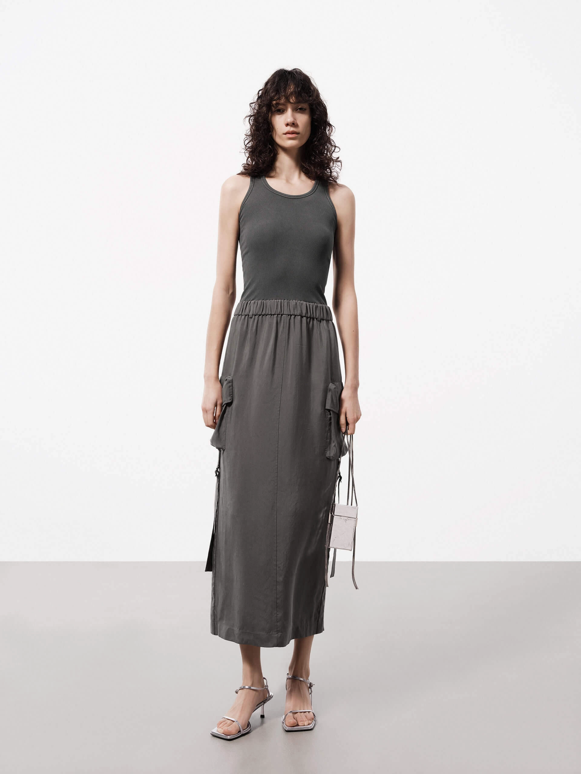 Paneled Detail Tank Dress Simple Spirit