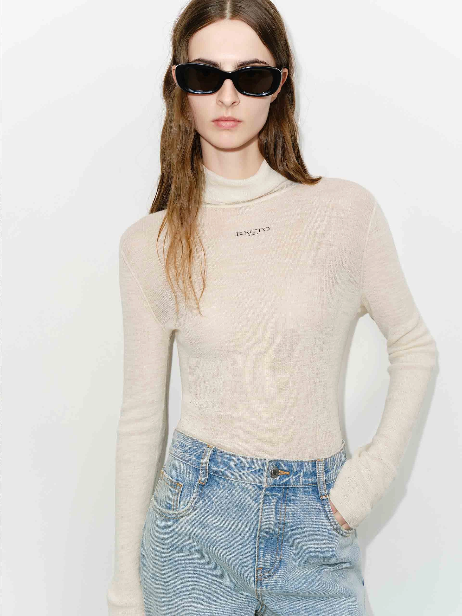 Sustainable Waterproofing Alpaca Turtleneck Kint Top