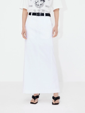 Back Slit Maxi Skirt Casual Layer Fit