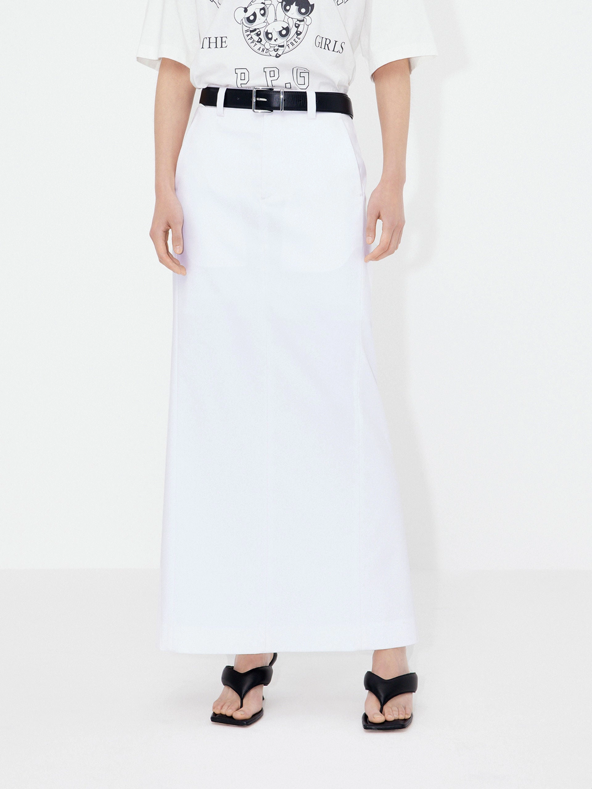 Back Slit Maxi Skirt LightweightInsulation Flexible Gusset Design