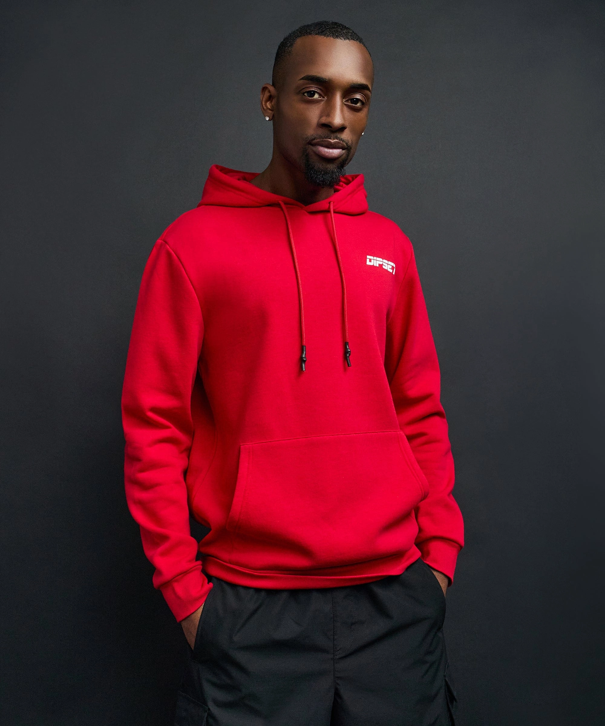 Stretch Fit Top Erasable Surface Coating Eagle Back Print Hoodie - Red