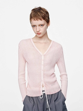 V-neck Fitted Cardigan SunProtective Buttery Soft Handfeel