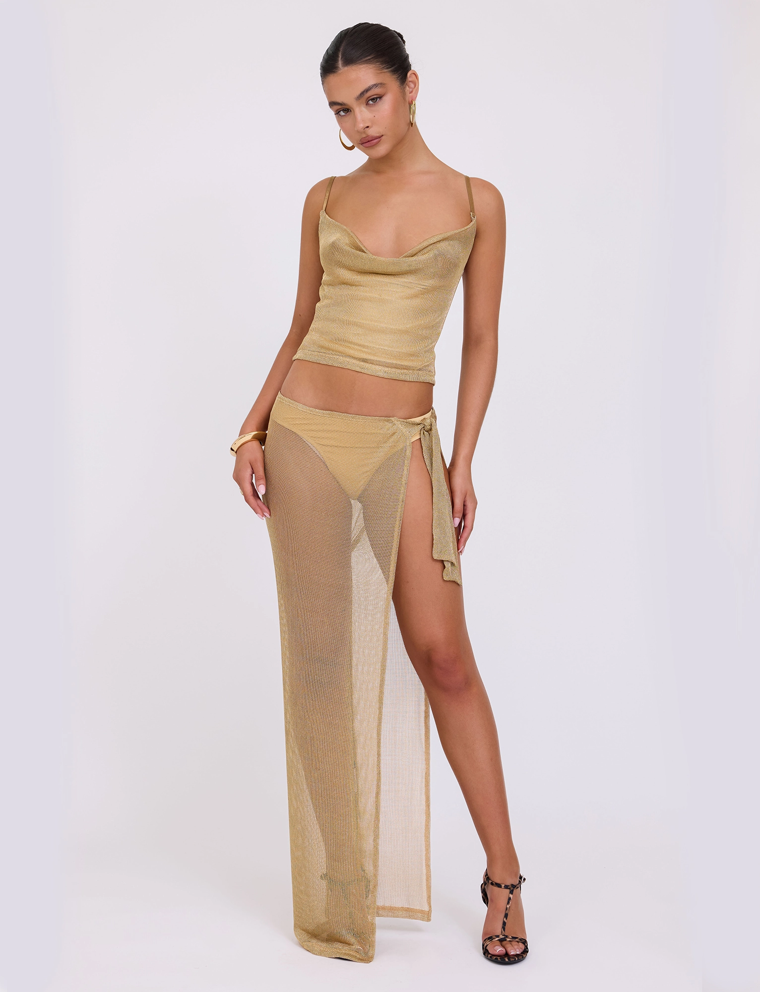 WYNNE SKIRT - GOLD Non Slip Waist Local Artisan