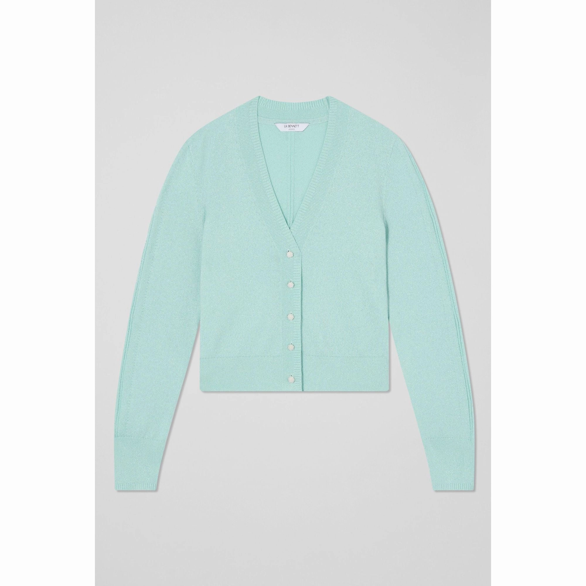 Essential Layering Coco Green And Silver Cardigan