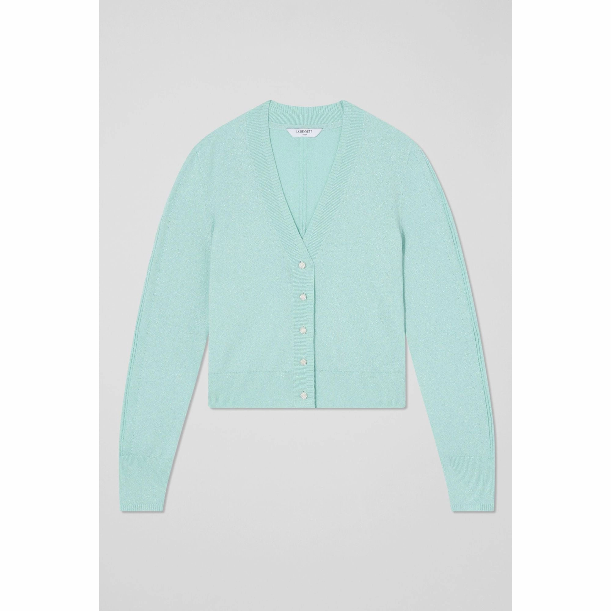 Fashion Forward Wear Snug Knit Coco Green And Silver Cardigan