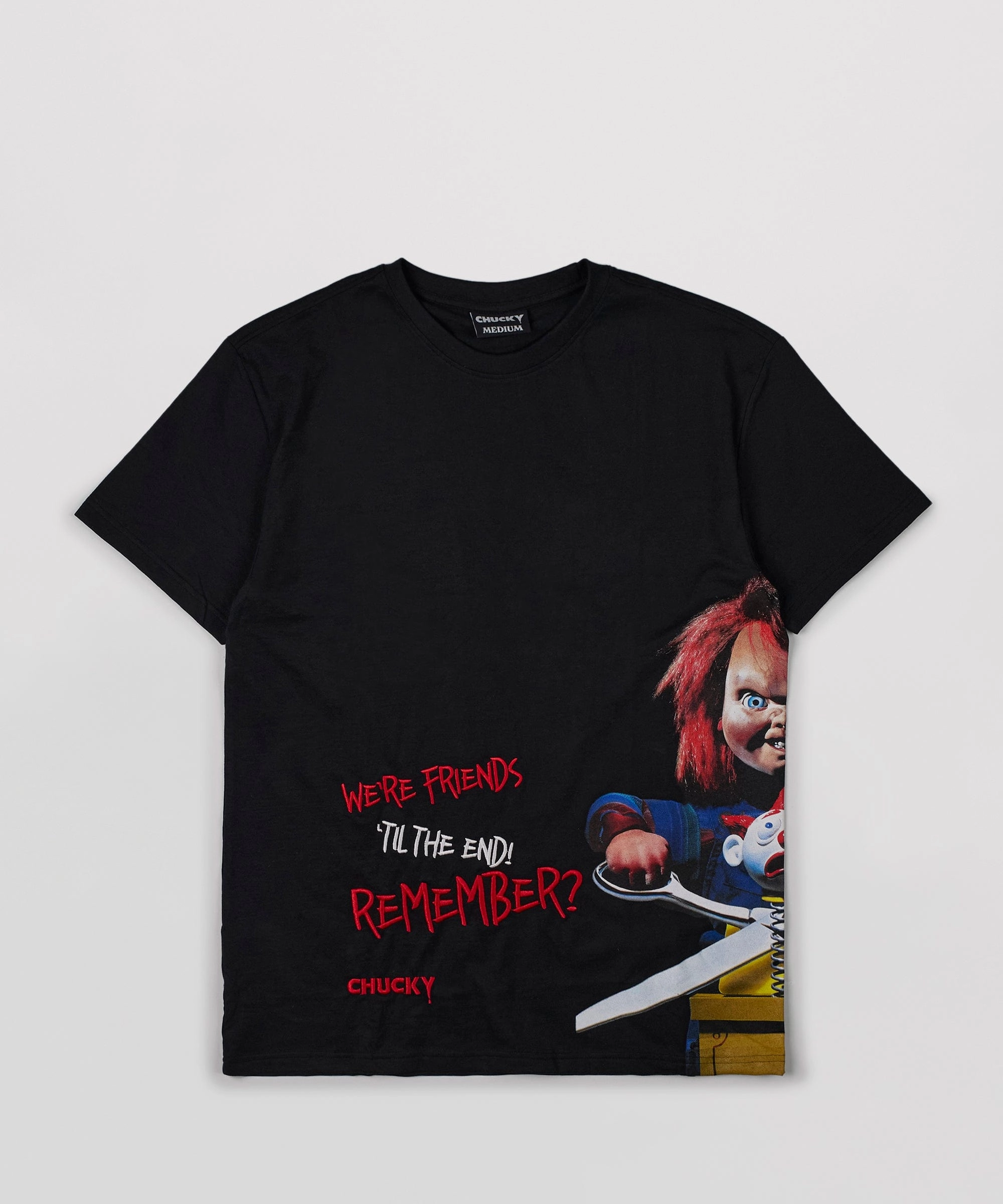 High Density Weave BuiltInLayer Chucky Friends Short Sleeve Tee - Black