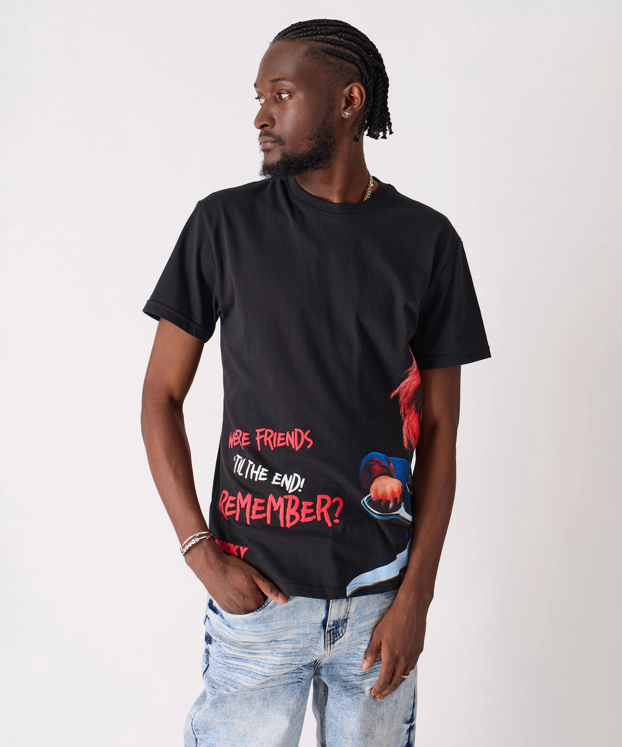 SlimFit Chucky Friends Short Sleeve Tee - Black