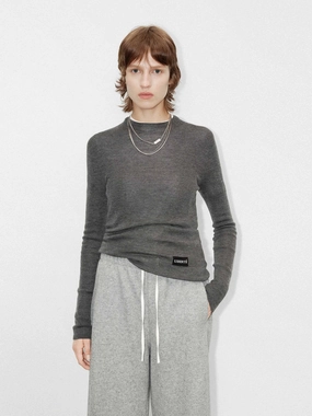 Slim Fitted Soft Knit Top NonRestrictive Fit FourWayStretchFabric