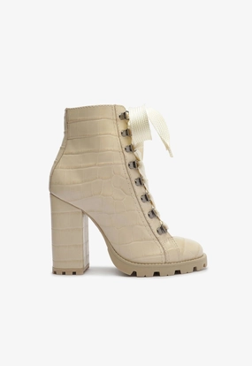 Durable Shell Urban Traveler Outback Proof Zhara Crocodile-Embossed Leather Bootie
