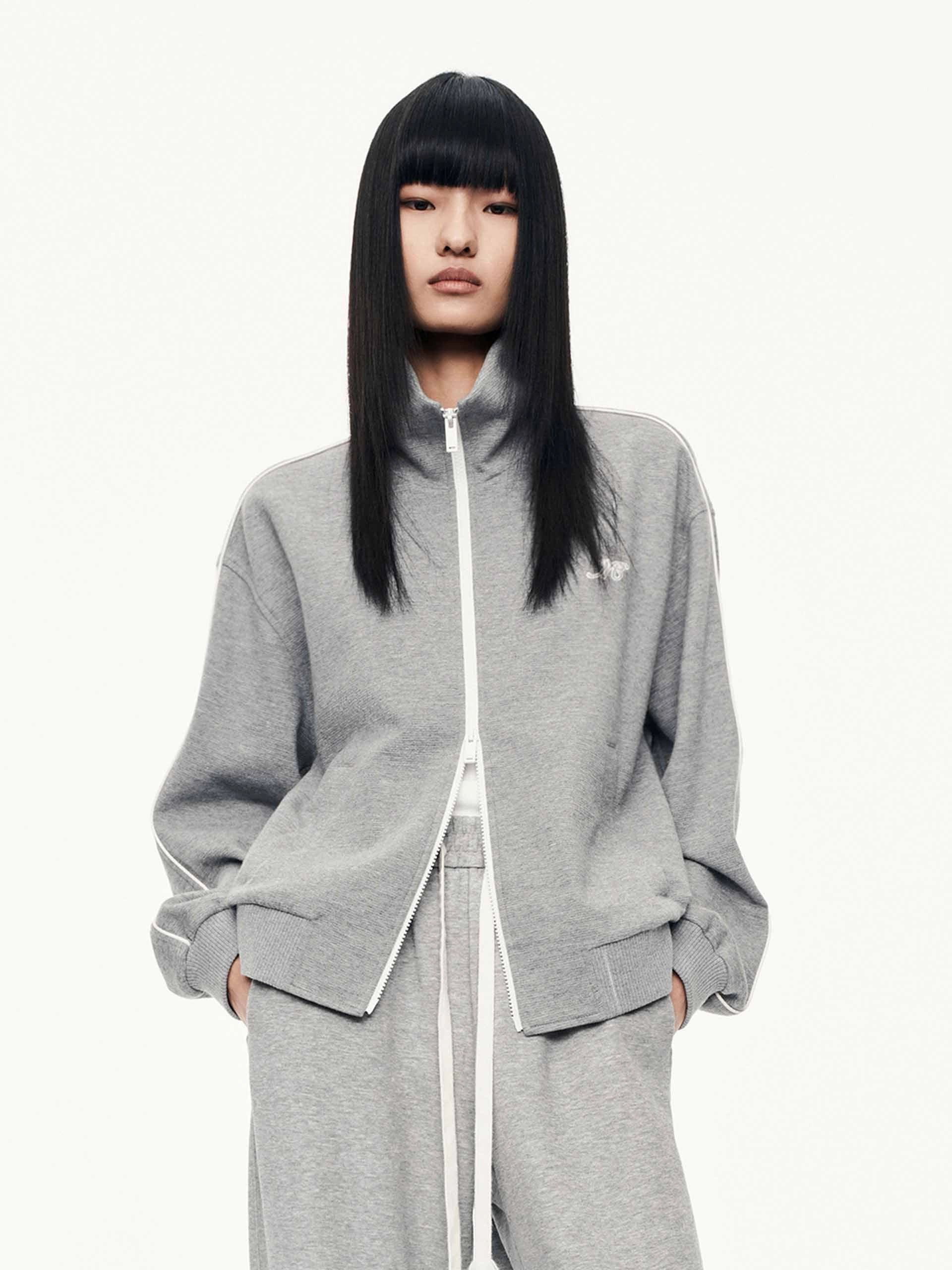 Zipper Sport Jacket Stripe Look