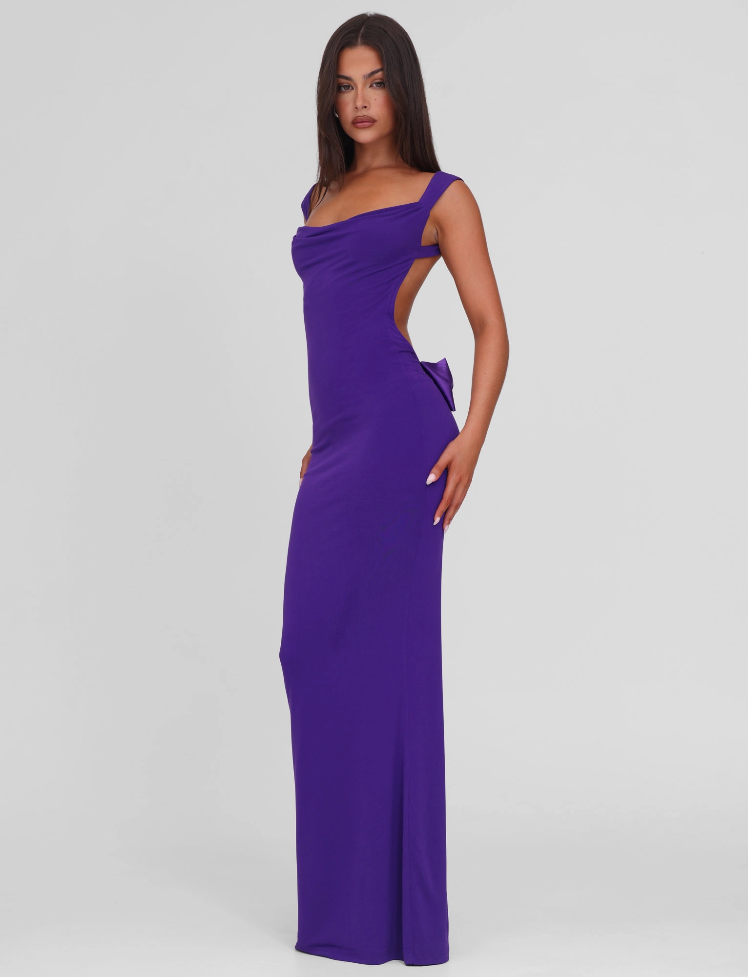 ZITA MAXI DRESS - PURPLE Satin Grace Festival-Ready